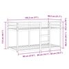 vidaXL Etagenbett mit Vorh&auml;ngen Wei&szlig; & Schwarz 75x190 cm Kiefernholz