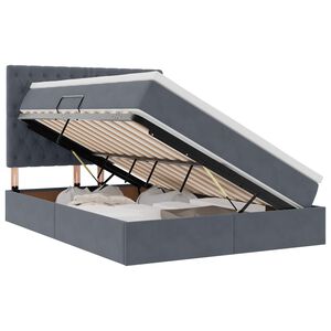 vidaXL Aufbewahrungsbett mit Matratze Dunkelgrau 140 x 190 cm Samt