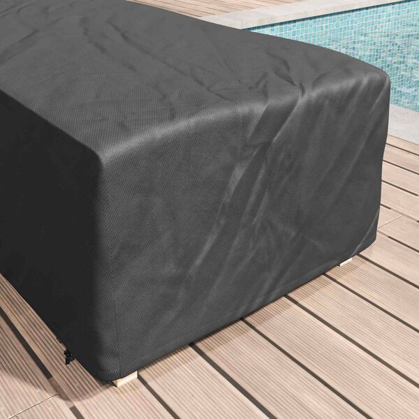 vidaXL Loungerh&uuml;lle Uni Schwarz 74 x 210 x 40 cm Stoff