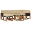 vidaXL Outdoor-Sofagarnitur mit Kissen 7 pcs Natur und Beige