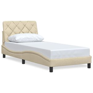 vidaXL Bettgestell ohne Matratze Creme 80x200 cm Stoff