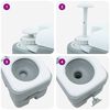 vidaXL Camping-Toilette Grau und Wei&szlig; 41,5 x 36,5 x 37,5 cm