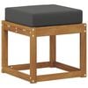 vidaXL Hocker Bank mit Kissen Natur und Anthrazit 43 x 43 x 37 cm