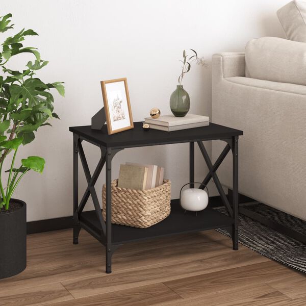 vidaXL Beistelltisch Schwarz 55x38x45 cm Holzwerkstoff