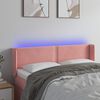 vidaXL LED Kopfteil Rosa 147x16x78/88 cm Samt