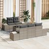vidaXL Garten-Sofa-Set mit Kissen 6 pcs Grau Poly-Rattan