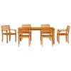 vidaXL Garten Essgruppe 7 pcs Braun Massivholz Akazie