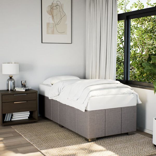vidaXL Bettgestell ohne Matratze Taupe 90x190 cm Stoff