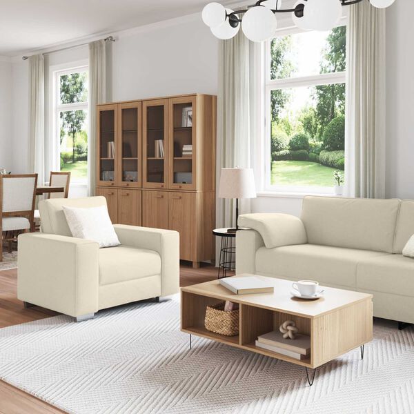 vidaXL Sofa Set 2 pcs Schwarz 219 x 77 x 82 cm Stoff