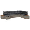 vidaXL Gartensofa-set mit Kissen 9 pcs Grau Poly-Rattan