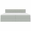 vidaXL Aufbewahrungsbett mit Matratze Hellgrau 200 x 200 cm Samt