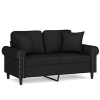 vidaXL 2-Sitzer-Sofa mit Zierkissen Schwarz 120 cm Samt