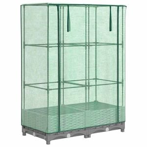 vidaXL Gartenplanter mit Gew&auml;chshausabdeckung und R&auml;dern 2 stk. PP