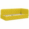 vidaXL Eckbettgestell mit Matratze mit Kopfteil Gelb 90 x 190 cm Samt