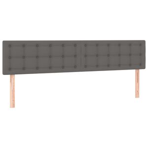 vidaXL Kopfteile Grau 180x5x78/88 cm Kunstleder
