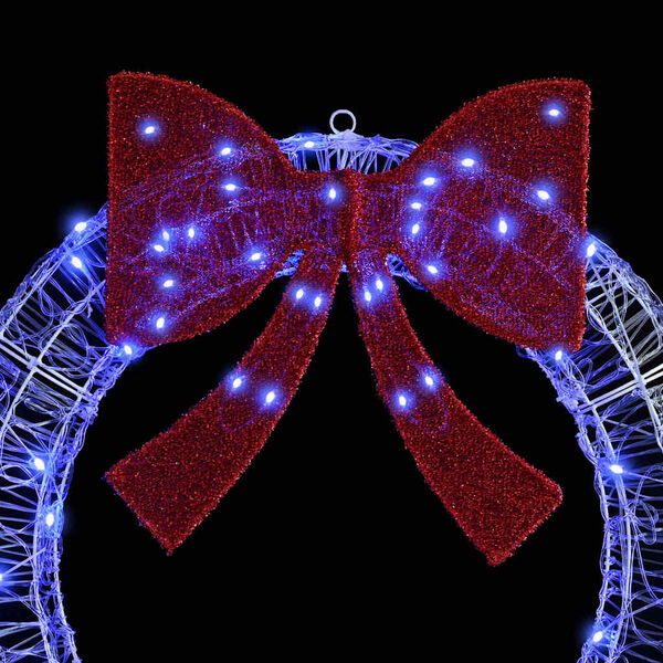 vidaXL Kranz mit 80 LEDs Blau 92 x 9.5 x 92 cm Acryl