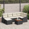 vidaXL Gartensofa-set mit Speicher 7 pcs Schwarz und Creme Poly-Rattan