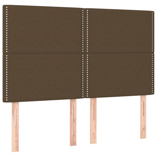 vidaXL LED Kopfteil Dunkelbraun 144x5x118/128 cm Stoff