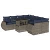 vidaXL 9-teiliges Gartensofa-Set mit Kissen, grau, Polyrattan