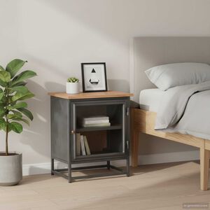 vidaXL Nachttisch Grau 40x30x50 cm Massivholz Akazie