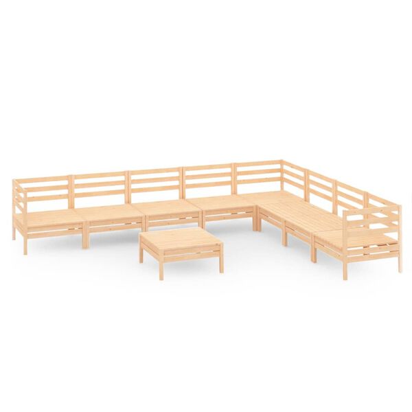 vidaXL 9-tlg. Garten-Lounge-Set Massivholz Kiefer