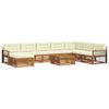 vidaXL Sofagarnituren 9 pcs Natur und Creme Massivholz Akazie