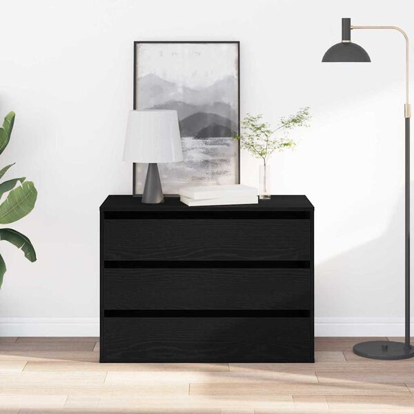 vidaXL Schubladenschrank Schwarz 80 x 41 x 58 cm Holzwerkstoff
