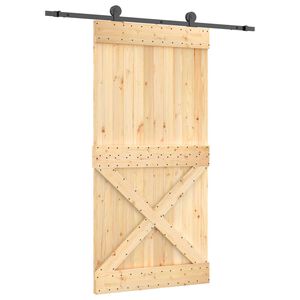 vidaXL Schiebet&uuml;r 100 x 210 cm Massivkiefer (Unbehandelt)