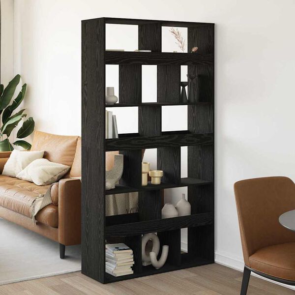 vidaXL B&uuml;cherregal 2 pcs Schwarz Eichen-Optik 100 x 33 x 187,5 cm