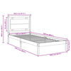 vidaXL Massivholzbett Extra Lang ohne Matratze 100x220 cm