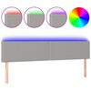 vidaXL LED Kopfteil Hellgrau 200x5x78/88 cm Stoff
