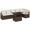 vidaXL Gartensofa-set 7 Stk. Braun Poly-Rattan