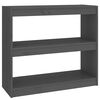 vidaXL B&uuml;cherregal/Raumteiler Grau 80x30x71,5 cm Massivholz Kiefer