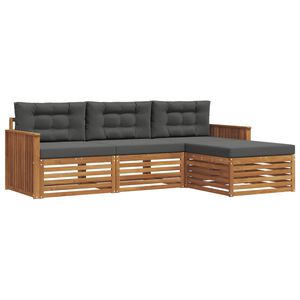 vidaXL Outdoor-Sofagarnitur 4 stk. Natur und Anthrazit