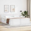 vidaXL Bett mit Stauraum und LED Hellgrau 200 x 200 cm Kunstleder