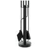 vidaXL 5-teiliges Kaminbesteck-Set 18x56 cm Stahl