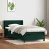 vidaXL Boxspringbett mit Matratze Dunkelgr&uuml;n 90x210 cm Samt