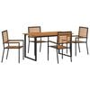 vidaXL Garten Essgruppe 5 pcs Schwarz Massivholz Akazie