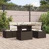 vidaXL Gartensofa-set mit Kissen 5 pcs Braun und Creme Poly-Rattan