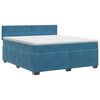 vidaXL Boxspringbett mit Matratze Dunkelblau 160 x 200 cm Samt
