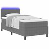 vidaXL LED Boxspringbett Hellgrau und Wei&szlig; 90 x 200 cm Cordstoff