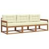 vidaXL Outdoor-Sofagarnitur 3 stk. Natur und Creme
