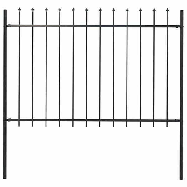 vidaXL Gartenzaun mit Speerspitze Stahl 181 x 120 cm Schwarz