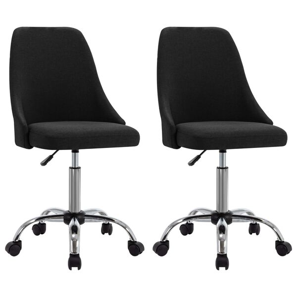 vidaXL Esszimmerst&uuml;hle 2 Stk. Schwarz Stoff