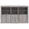 vidaXL Sideboard mit LED-Leuchten Grau Sonoma 162x37x100 cm