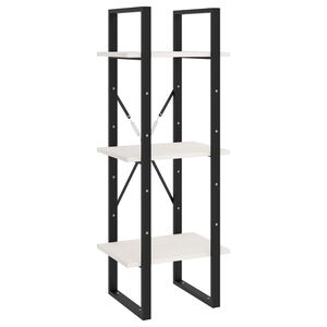 vidaXL B&uuml;cherregal 3 B&ouml;den Wei&szlig; 40x30x105 cm Massivholz Kiefer