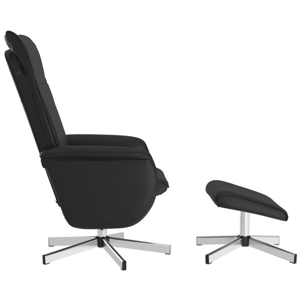vidaXL Massagesessel mit Fu&szlig;hocker Schwarz Kunstleder