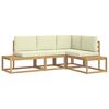 vidaXL Outdoor-Sofagarnitur 3 St&uuml;ck Wei&szlig; und Creme Polyester