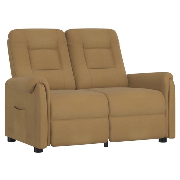 vidaXL 2-Sitzer Massagesessel Taupe Mikrofaser-Gewebe