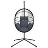 vidaXL H&auml;ngesessel Ei-Design mit St&auml;nder Anthrazit Rattan und Stahl